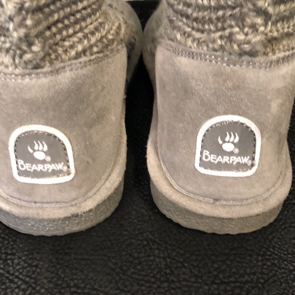 Bearpaw Gray Knitted and Suede Knee-high Winter Boots Size 6 - Picture 5 of 8